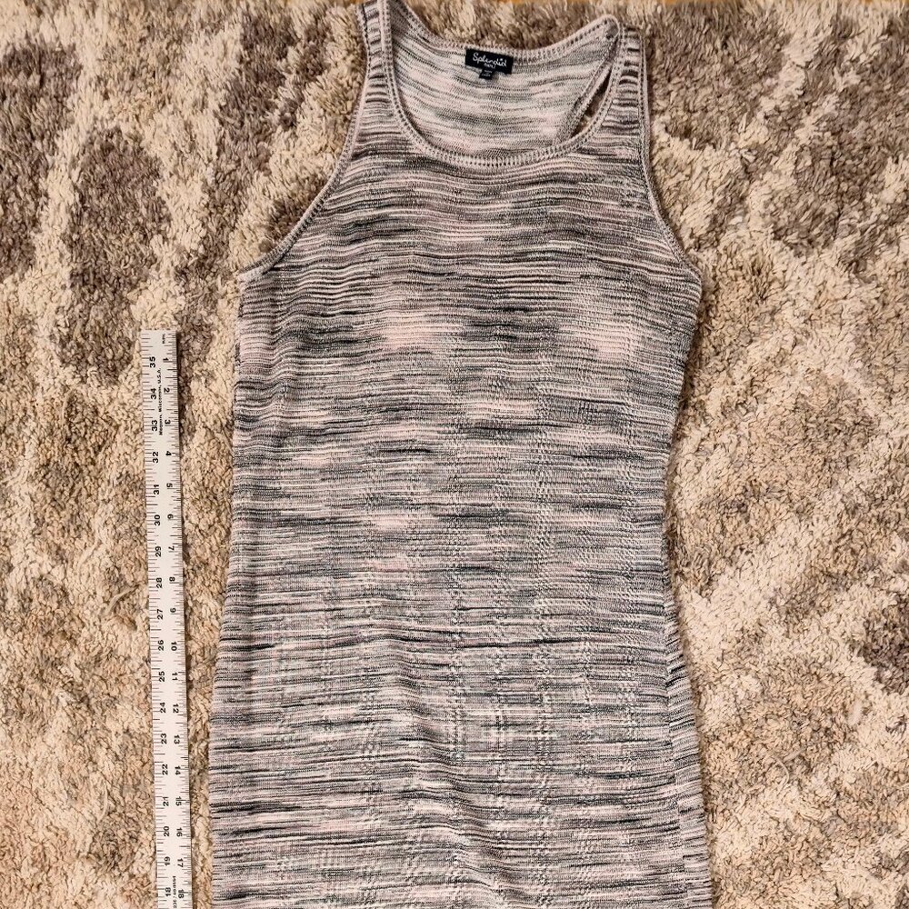 Splendid Space-Dye Knit Tank Maxi Dress w/ Double Side Slits